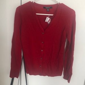 Saks fifth avenue cashmere red cardigan
